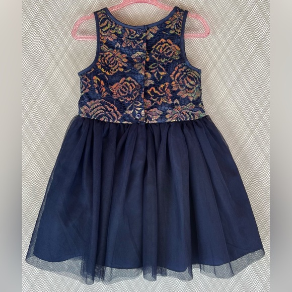 mia and mimi- Floral Lace Navy Dress NWT (Size 2t) - Picture 3 of 8